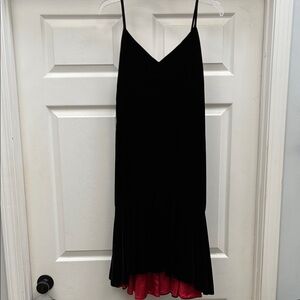 Elegant Black and Red High Low Dress